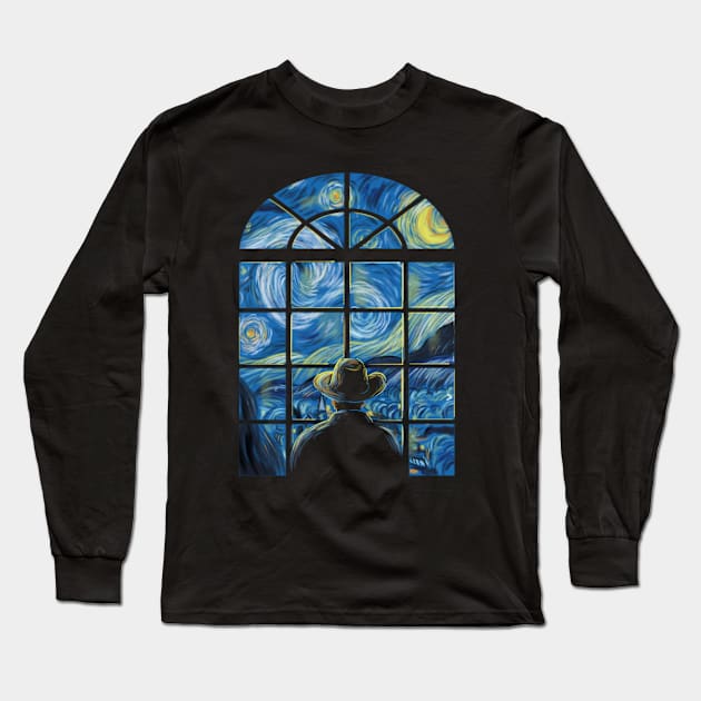 Window in the starry night Long Sleeve T-Shirt by Fan.Fabio_TEE